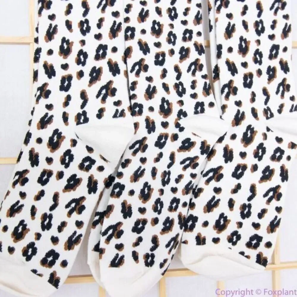 Three pairs: NEW Madewell Animal Trouser Socks, antique cream, one size fits all